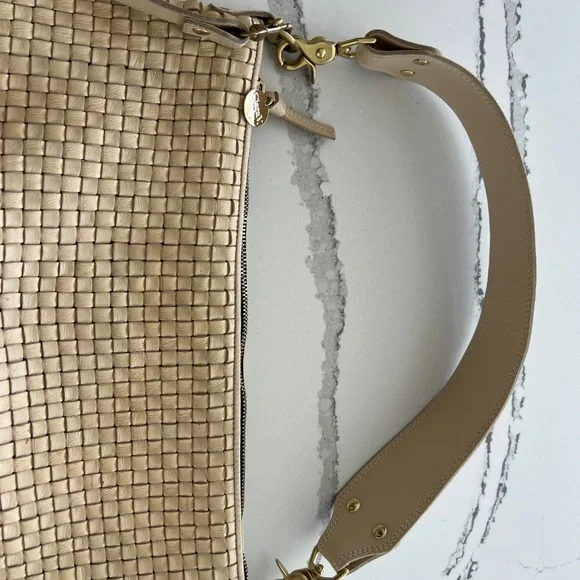 Clare V. Moyen Woven Messenger Bag in Cream - Picture 3 of 12